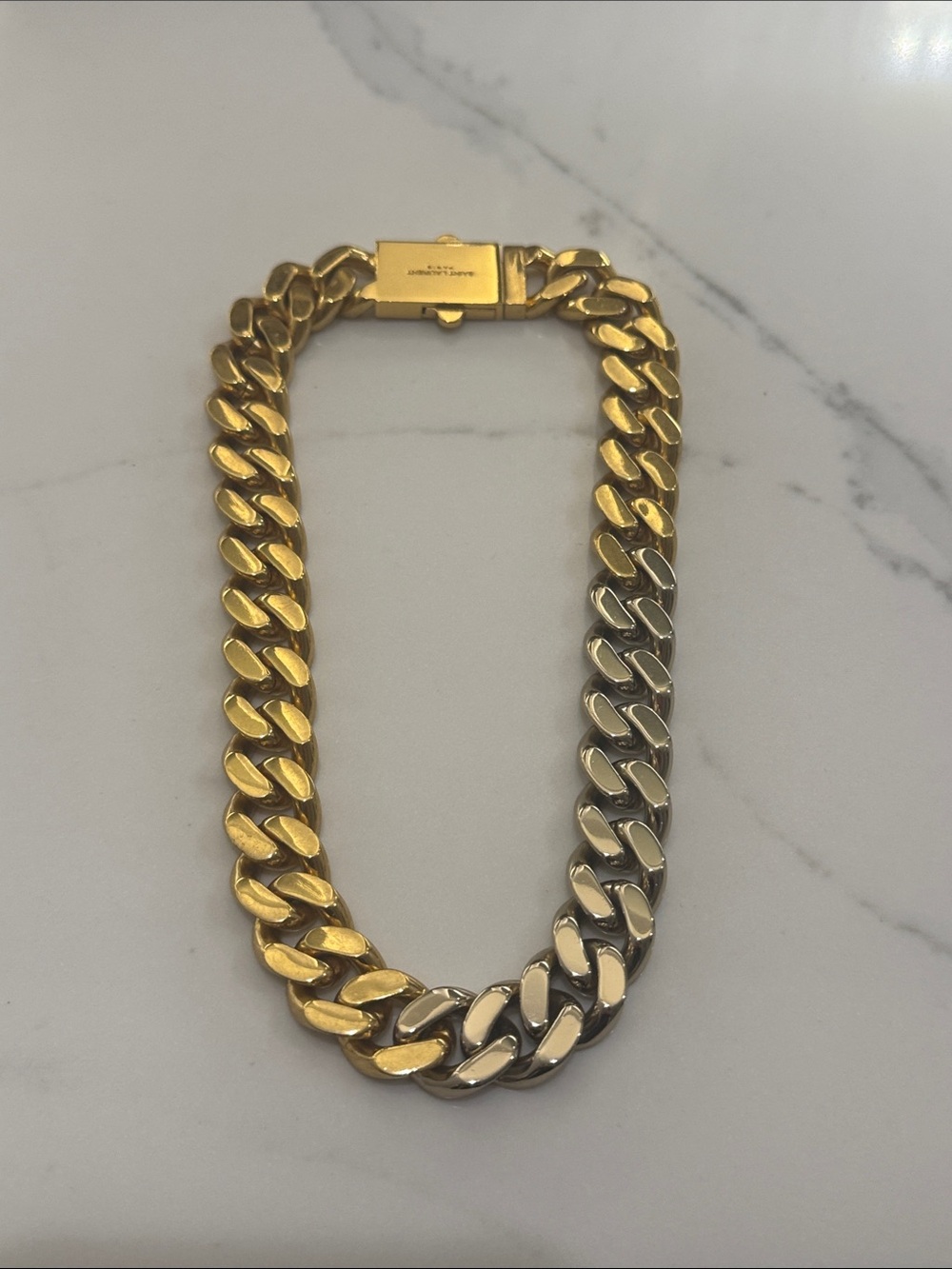 YSL Cuban/Curb Link Necklace - Two Tone